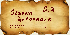 Simona Milurović vizit kartica
